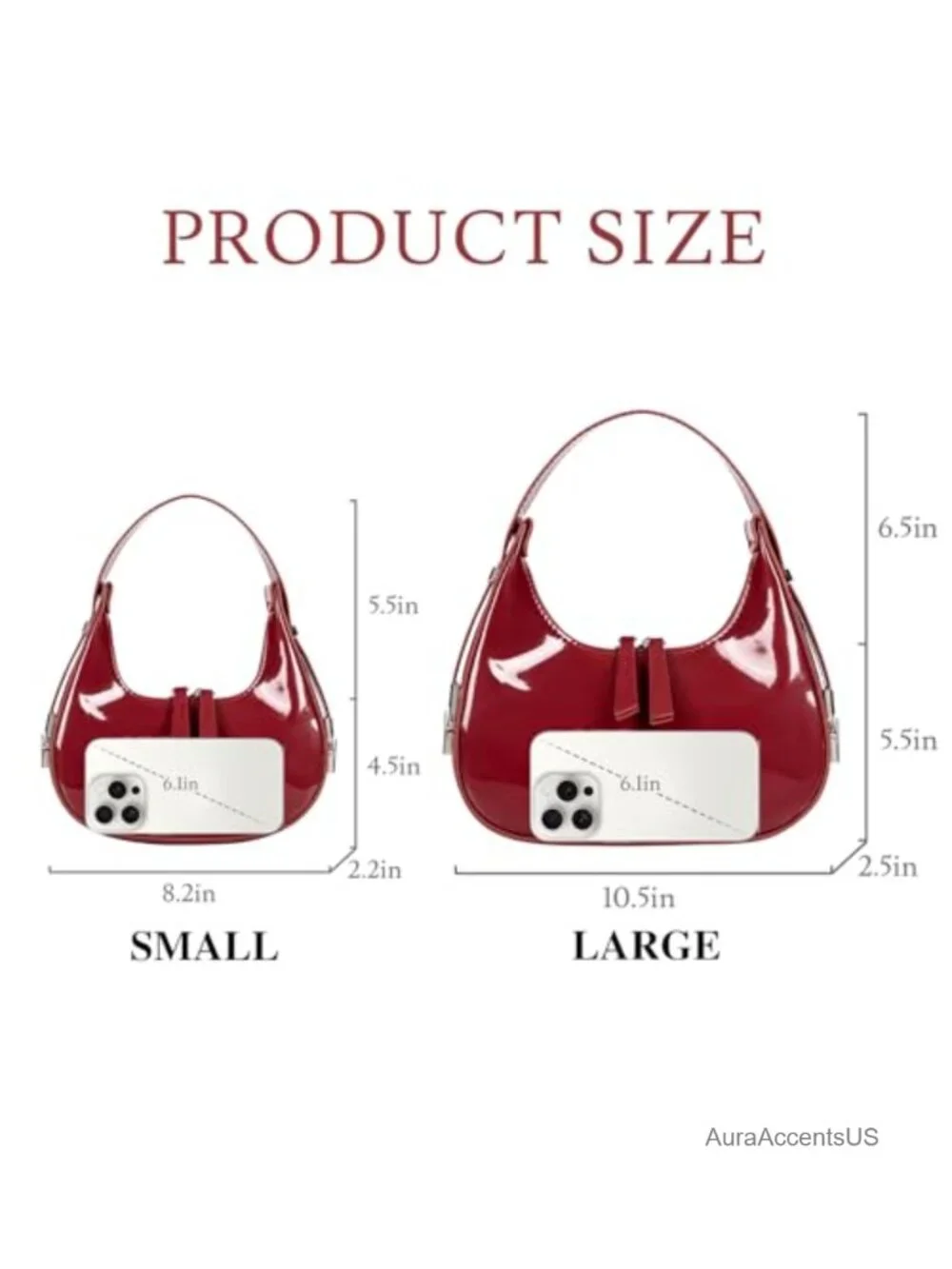Vegan Leather Crescent Retro Y2k Hobo Underarm Shoulder Bag Clutch